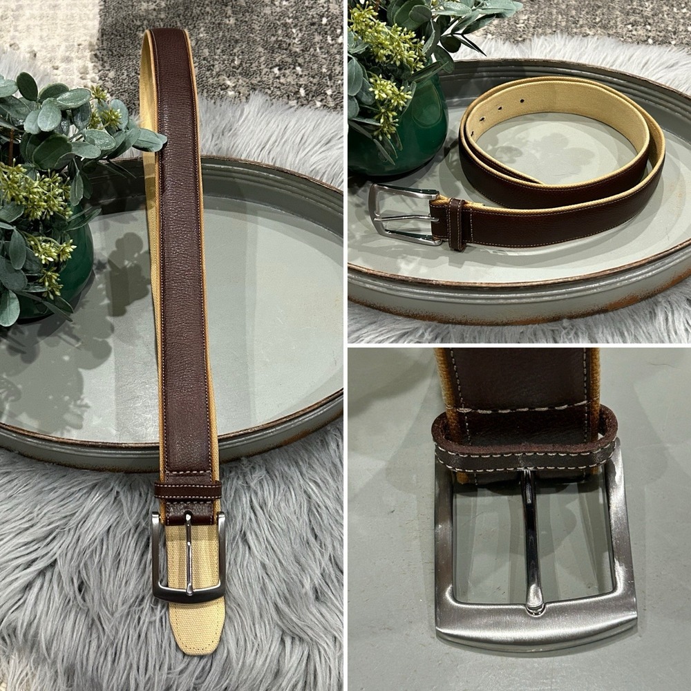 GAP Spring 2011 Brown Unisex Canvas & Leather Belt Size 38"